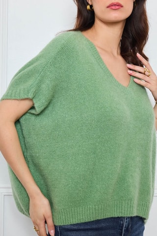 Jersey oversize de kid mohair y lana - Verde