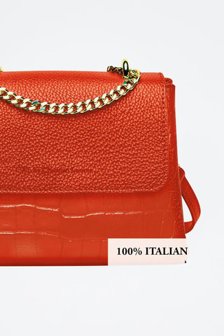 Bandolera de piel bovina Cremieux  - Coral