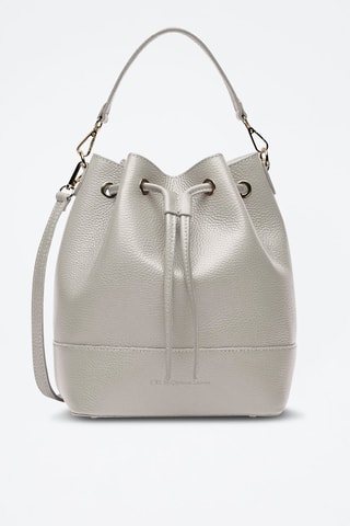 Bolso saco de piel bovina Champs Elysées  - Blanco