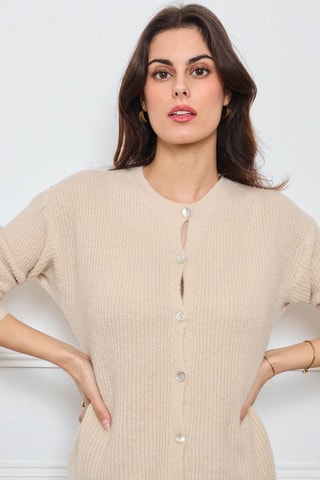 Cárdigan de alpaca y lana - Beige