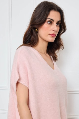 Jersey oversize de kid mohair y lana - Rosa claro