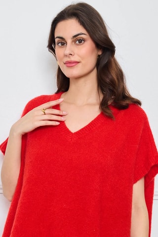 Jersey oversize de kid mohair y lana - Rojo