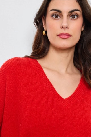 Jersey oversize de kid mohair y lana - Rojo