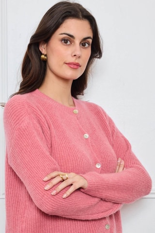 Cárdigan de alpaca y lana - Rosa