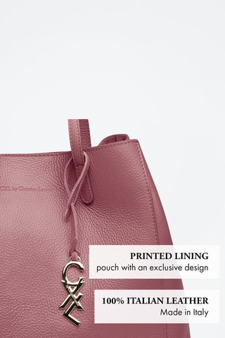 Bolso shopper de piel Alesia - Rosa
