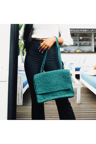 Bolso de rafia Clara - Azul