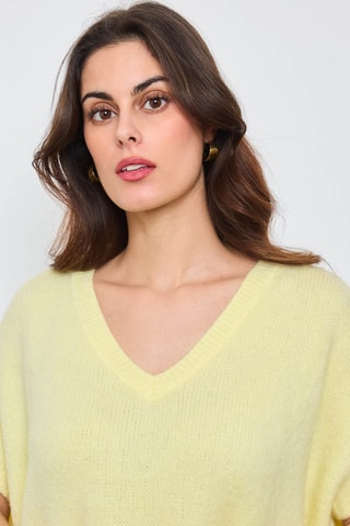 Jersey oversize de kid mohair y lana - Amarillo claro