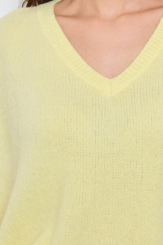 Jersey oversize de kid mohair y lana - Amarillo claro