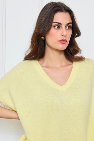 Jersey oversize de kid mohair y lana - Amarillo claro