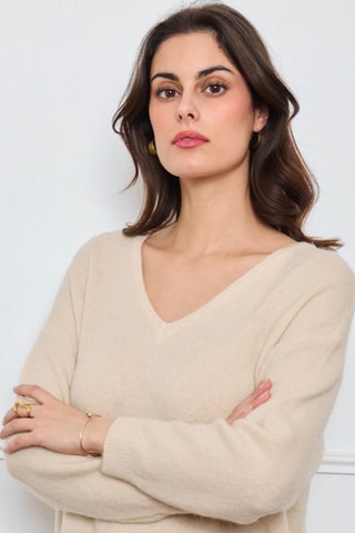 Jersey de alpaca y lana - Beige