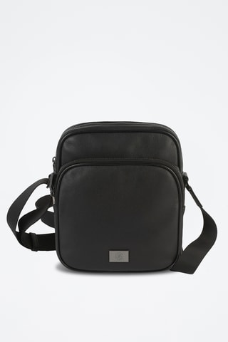Bandolera de piel James - Negro