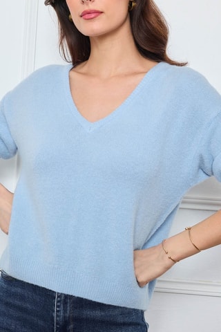 Jersey de alpaca y lana - Azul claro
