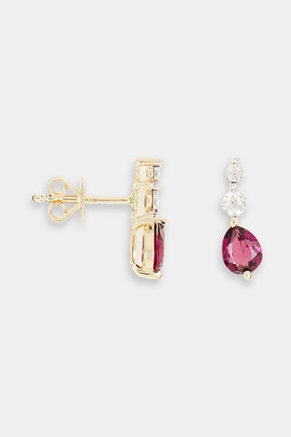 Oorbellen Stéphanie - Geelgoud, diamant en rondonieten