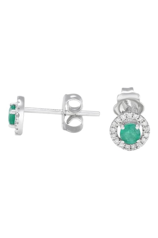 Oorbellen Yesenia - Witgoud, Smaragd en Diamanten