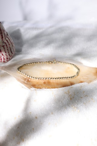 Armband Rivière - Geelgoud en Diamanten
