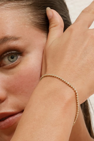 Armband Rivière - Geelgoud en Diamanten