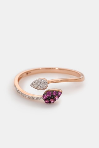 Ring Liv - Roségoud, diamanten en rodolieten