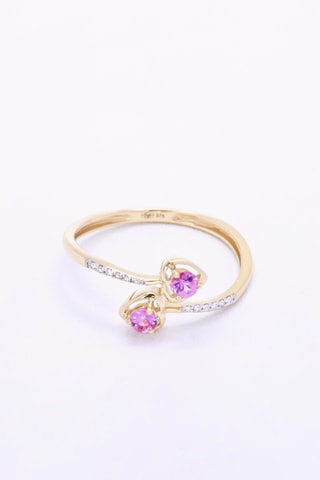 Ring Dyanne - Geelgoud, Diamanten en Saffieren