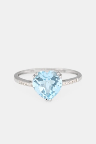 Ring Nimué - Witgoud, Diamanten en Saffier