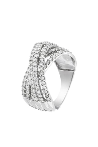 Ring Entrelacs Splendides Witgoud en Diamanten