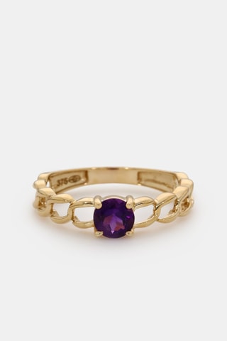 Ring Nicia - Geelgoud en Amethist