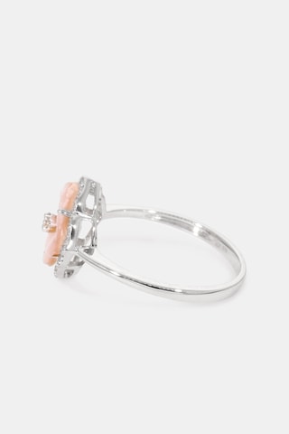 Ring Troene - Witgoud, Diamanten en Parelmoer
