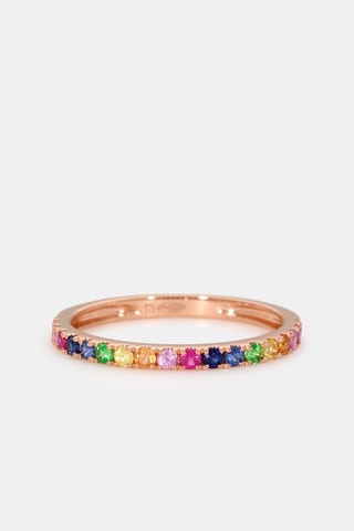 Ring Colorful Love - Roségoud, Smaragden, Robijnen en Saffieren