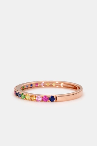 Ring Colorful Love - Roségoud, Smaragden, Robijnen en Saffieren