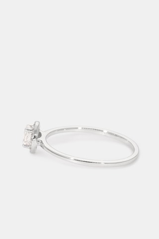 Ring Solitaire Topaze - Witgoud, Diamanten en Topaas