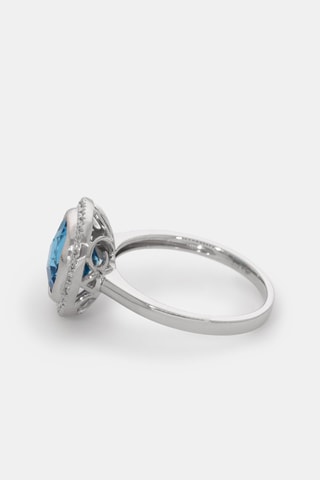 Ring Antique- Witgoud, Diamanten en Topaas