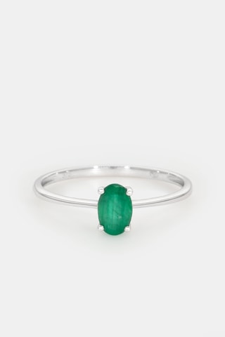 Ring - Witgoud en Smaragd