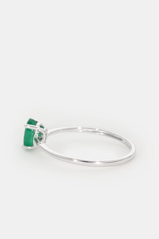 Ring - Witgoud en Smaragd