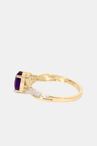 Ring Purple Magic -  Geelgoud en Amethist