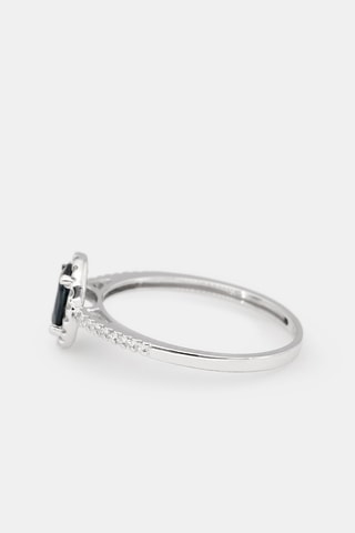 Ring Royal Blue- Witgoud, Diamanten en Saffier