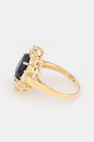 Ring Asty Geelgoud, Topaas en Saffier
