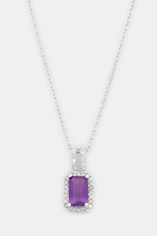 Ketting Hawa. Witgoud, Diamanten en Amethist