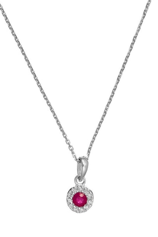 Hanger Précieux Rubis - Witgoud, Robijnen en Diamanten