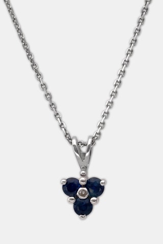 Hanger Fleur Bleue- Witgoud en Saffier
