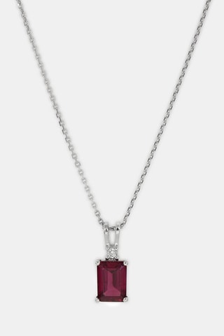 Hanger Carré -  Witgoud, Diamant en Rhodoniet -