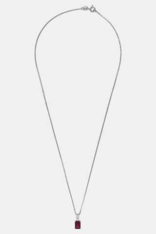 Hanger Carré -  Witgoud, Diamant en Rhodoniet -