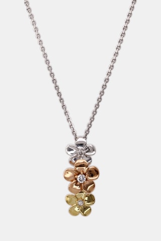 Hanger Ikebana Witgoud, roségoud, geelgoud en diamanten
