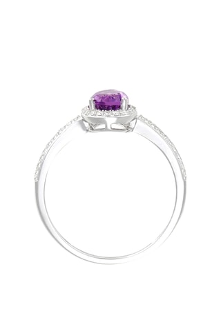 Ring Tyana - Witgoud, Diamanten en Amethist