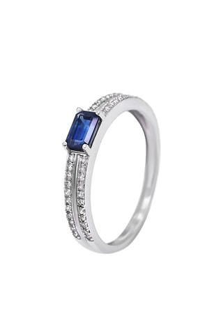 Ring Dia Witgoud, Diamanten en Saffier