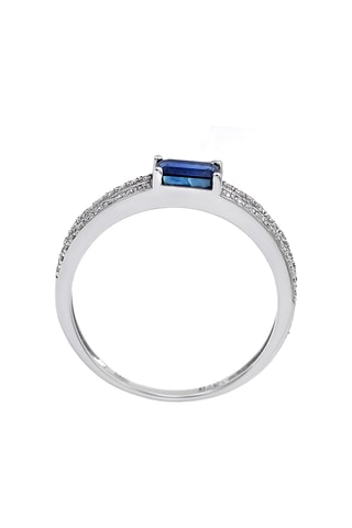 Ring Dia Witgoud, Diamanten en Saffier