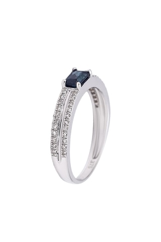 Ring Dia Witgoud, Diamanten en Saffier