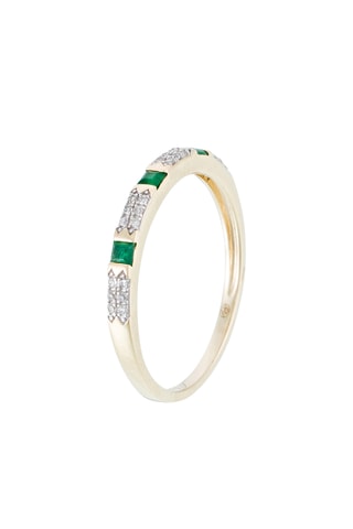 Ring Voie d'émeraude - Geelgoud, Diamanten en Smaragden