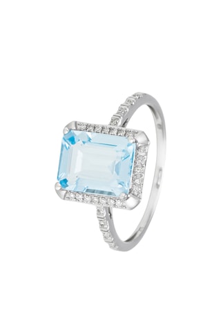 Ring Emeraldine - Witgoud, Topazen en Diamanten