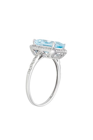 Ring Emeraldine - Witgoud, Topazen en Diamanten