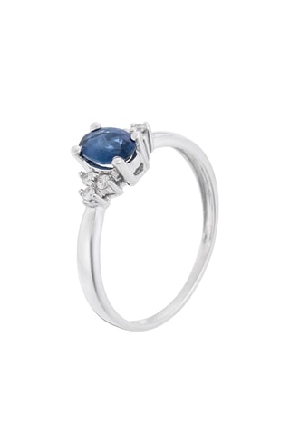 Ring Précieux Bleuet- Witgoud, Diamanten en Saffier