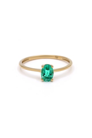 Ring Andreia - Geelgoud en Smaragd